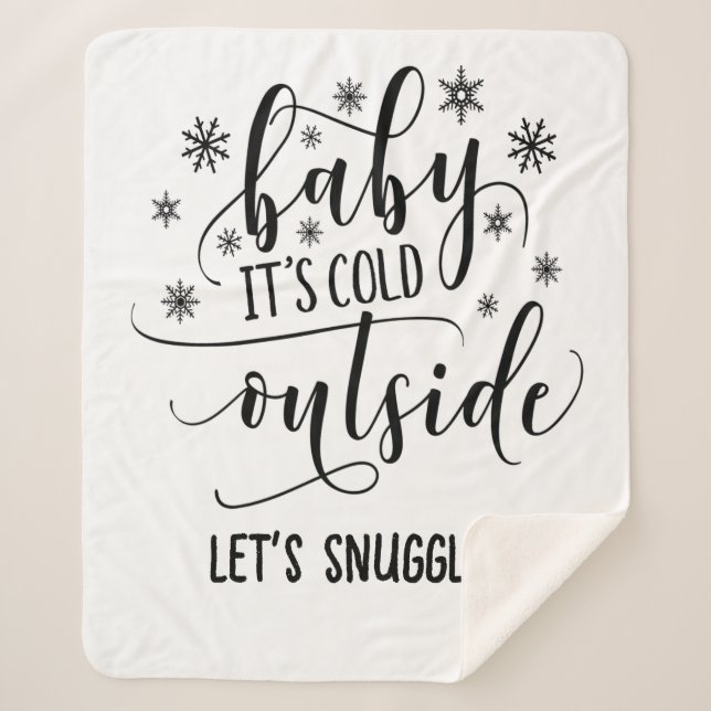 Cobertor Sherpa Personalize Baby É Frio Lá Fora  (Frente)