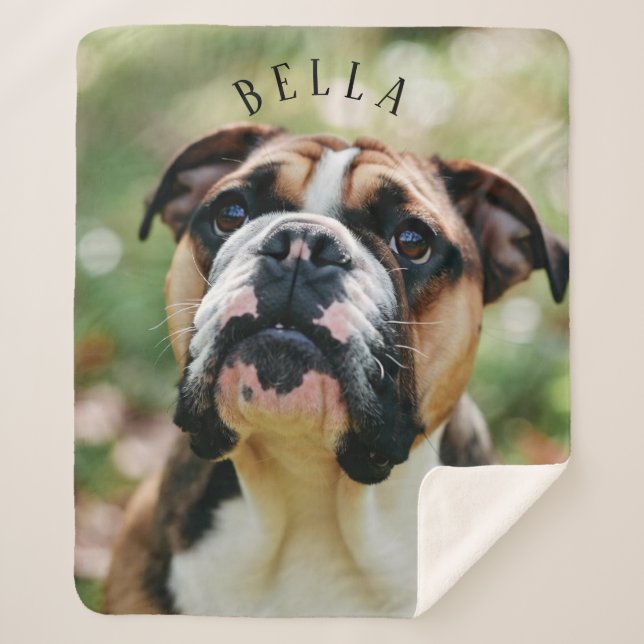Cobertor Sherpa Personalized Beloved Pet (Frente)
