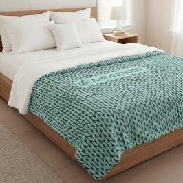 Cobertor Sherpa Personalized Knit Pattern Cozy Fleece Blanket