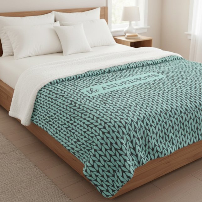 Cobertor Sherpa Personalized Knit Pattern Cozy Fleece Blanket (Criador carregado)
