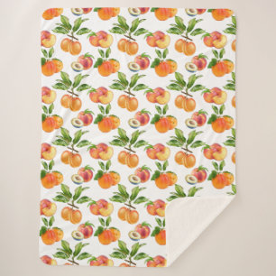 Cobertor Sherpa Pêssegos, damascos e padrões de Fruta de ameixas
