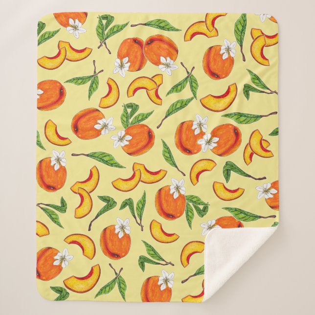 Cobertor Sherpa Pêssegos e Pêssegos Georgia (Frente)
