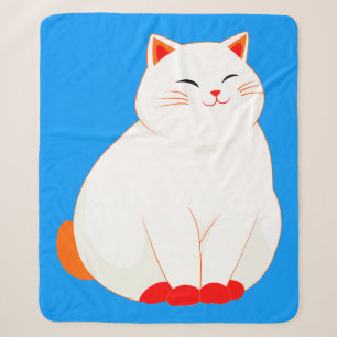 Cobertor Sherpa Pêssegos, o Gato Sorridente