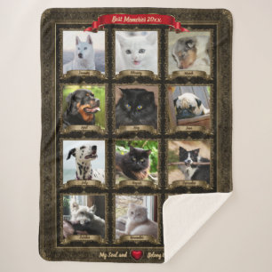 Cobertor Sherpa Pet Keepwood, Vintage 12 Foto/Meses - Grande