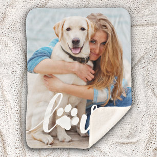 Cobertor Sherpa Pet Lover Personalizado Foto Impressa De Cão Com A