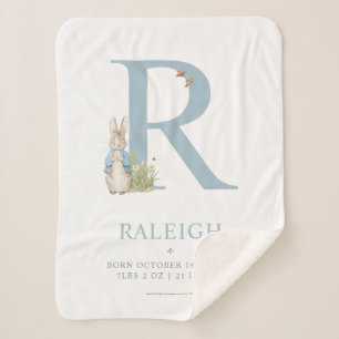 Cobertor Sherpa Peter Rabbit Letra personalizada R