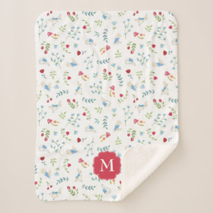 Cobertor Sherpa Peter Rabbit Padrão Florestal de Aquarela