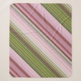 Cobertor Sherpa Petúnias Rosa Listra Rosa e Verde