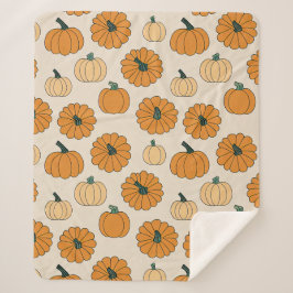 Cobertor Sherpa Picada de abóbora queda cores de outono abóboras T