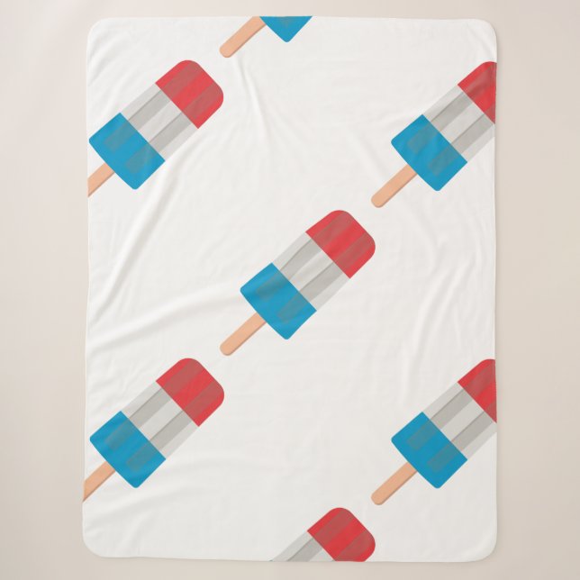 Cobertor Sherpa picolé branco vermelho (Frente)