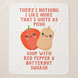 Cobertor Sherpa pimenta vermelha e sopa de squash de noz