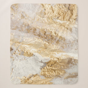 Cobertor Sherpa Pincel de ouro branco pintou textura.