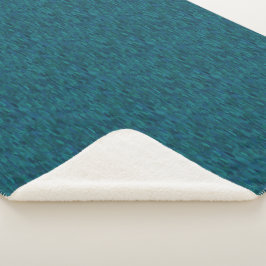Cobertor Sherpa Pinceladas Impressionistas, Azul-Marinho, Turquesa