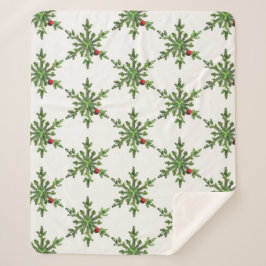 Cobertor Sherpa Pine Snowflake de Natal
