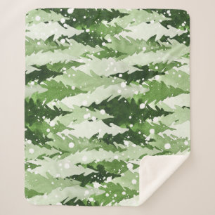 Cobertor Sherpa Pine Trees Snow: Natal Com Aquarela.