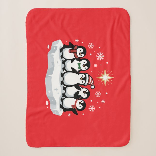 Cobertor Sherpa Pinguins (Frente)