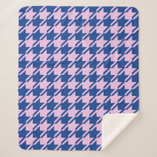 Cobertor Sherpa Pink-alto-dente+Padrão Grande Azul