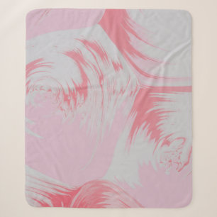 COBERTOR SHERPA PINK AND WHITE ABSTRACT PAINTING