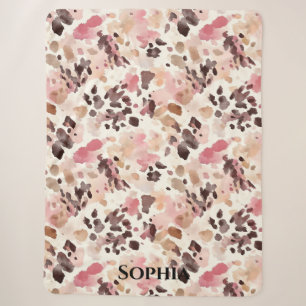 Cobertor Sherpa Pink Cream Brown Leopardo Natal