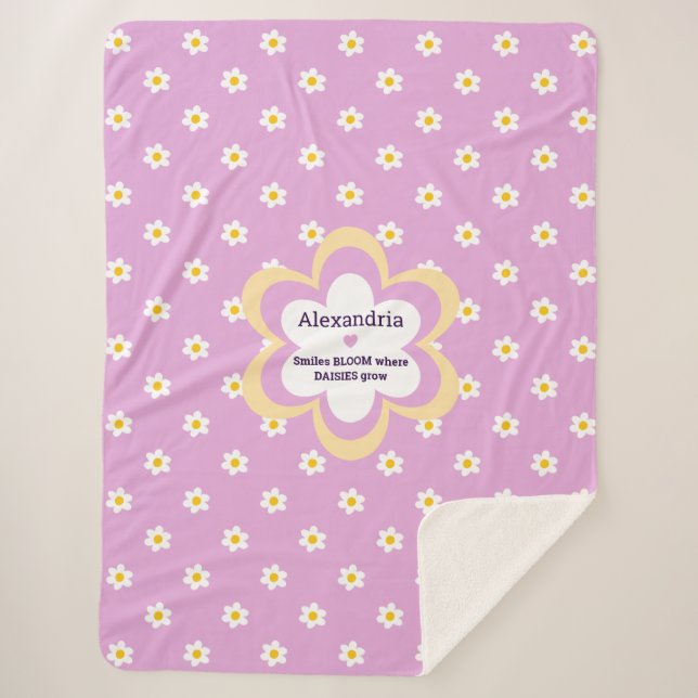 Cobertor Sherpa Pink Daisy-Chain 60 x 80 (Frente)