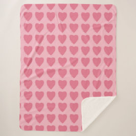 Cobertor Sherpa Pink Hearts Seamless Pattern