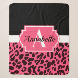 Cobertor Sherpa Pink Leopard Print