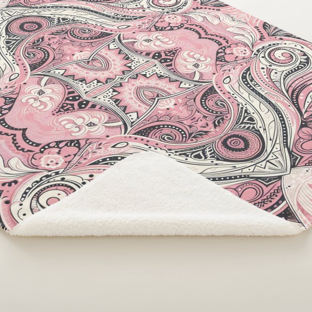 Cobertor Sherpa Pink Paisley, o estúdio residencial (3/4)