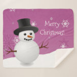 Cobertor Sherpa Pink Snowman Winter Christmas Sherpa Blanket<br><div class="desc">Junta-te à nossa cena de inverno, Snowman, cor-de-rosa, Sherpa Blanket, uma encantadora adição à tua decoração de Natal e aos sotaques de Natal. Este cobertor de pelúcia apresenta uma cena festiva de inverno com um boneco de neve e um chapéu de topo rodeado por flocos de neve brancos e queda...</div>