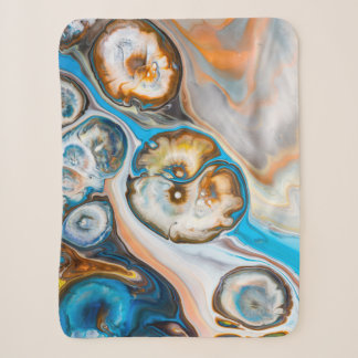 Cobertor Sherpa Pintura de abstrato branco e azul