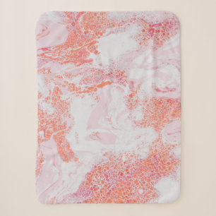 Cobertor Sherpa Pintura de abstrato branco e azul