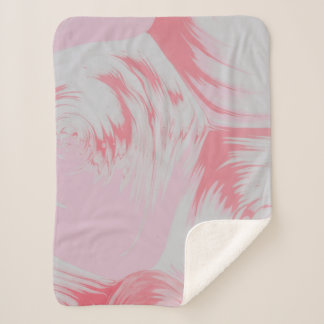 Cobertor Sherpa Pintura de abstrato branco e rosa