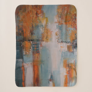 Cobertor Sherpa Pintura de abstrato cor laranja, branca e lacrimog
