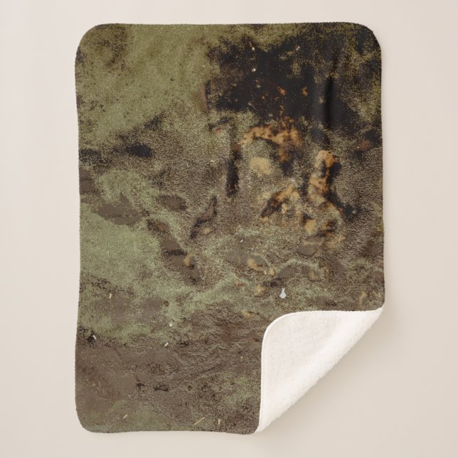 Cobertor Sherpa Pintura de abstrato preto e castanho (Frente)