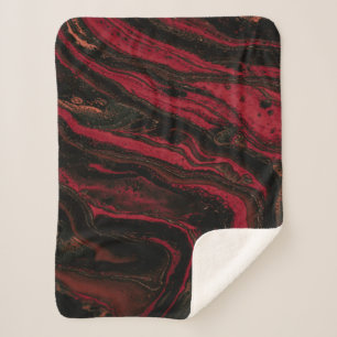 Cobertor Sherpa Pintura de abstrato vermelho e preto