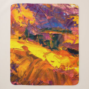 Cobertor Sherpa Pintura de arte com pintura de facas de paleta, ca