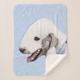 Cobertor Sherpa Pintura de Bedlington Terrier - Arte de Cachorro O