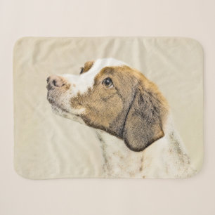 Cobertor Sherpa Pintura de Brittany - Arte Original de Cachorro Fo