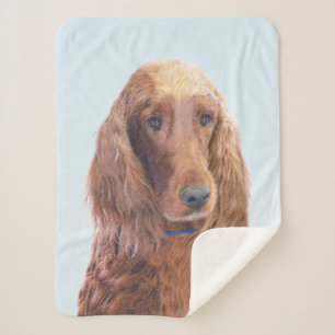 Cobertor Sherpa Pintura de Cachorro Irlandês - Arte de Cachorro O