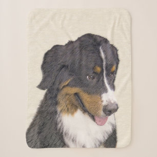 Cobertor Sherpa Pintura De Cão Da Montanha Bernese - Arte Origina