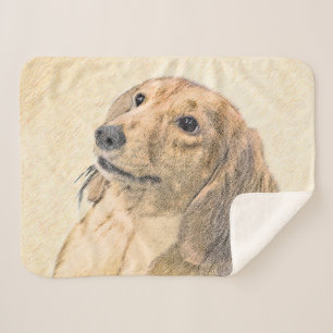 Cobertor Sherpa Pintura de Dachshund (Longhaired) - Arte de Cão O