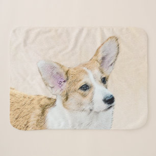 Cobertor Sherpa Pintura de Pembroke Welsh Corgi - Arte Original de