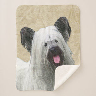 Cobertor Sherpa Pintura de Skye Terrier - Arte de Cachorro Origina