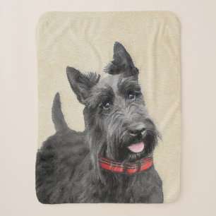 Cobertor Sherpa Pintura de Terrier do Scottish - arte original