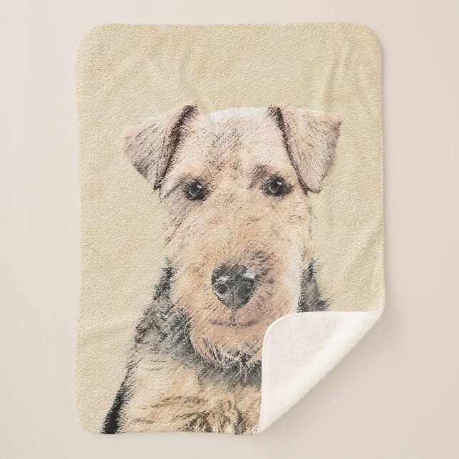 Cobertor Sherpa Pintura de Welsh Terrier - Arte de Cachorro Origin (Frente)