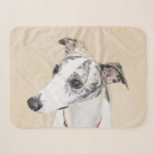 Cobertor Sherpa Pintura de Whippet - Arte Original de Cachorro Fof