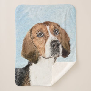Cobertor Sherpa Pintura Inglesa em Foxhound - Arte Cachorra Origin