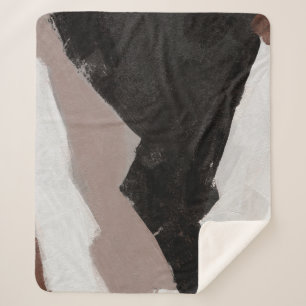 Cobertor Sherpa Pintura mista, design abstrato minimalista.