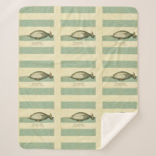 Cobertor Sherpa Pintura por Aquarela de Baleia Antiga Narbaleia