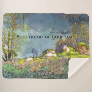 Cobertor Sherpa pintura por tempestade de primavera