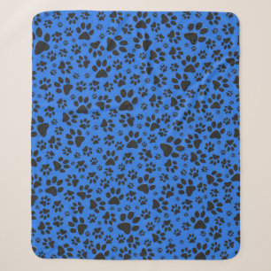 Cobertor Sherpa Pinturas de cães Bolinhas preto e branco em azul-t